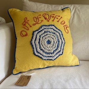 Out of office Embroidered Indoor Outdoor Throw Pillow